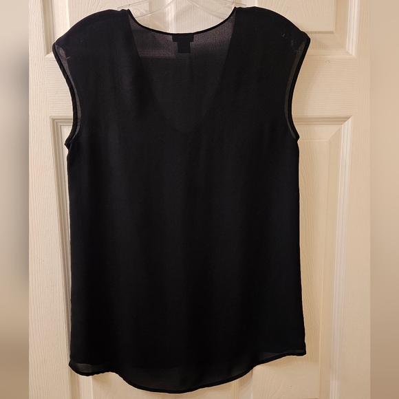 Jcrew cap sleeve shirttail top in black - Picture 3 of 4